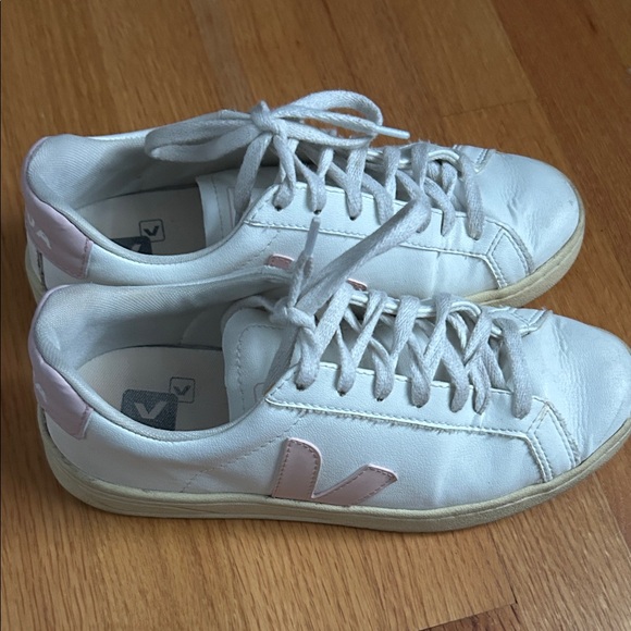 Veja Shoes - Veja Women's White and Light Pink Sneakers